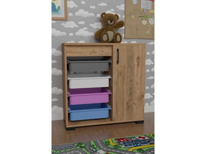 Шкаф за играчки с кошници за съхранение FD-TC4BWTHDR (бор)